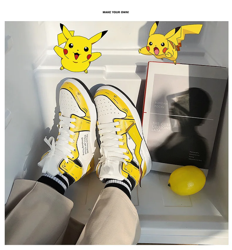 AGUTZM/Женская обувь PIKACHU; кроссовки; сезон осень-зима; классические женские вулканизированные ботинки из искусственной кожи с высоким берцем; повседневные женские ботинки; f65