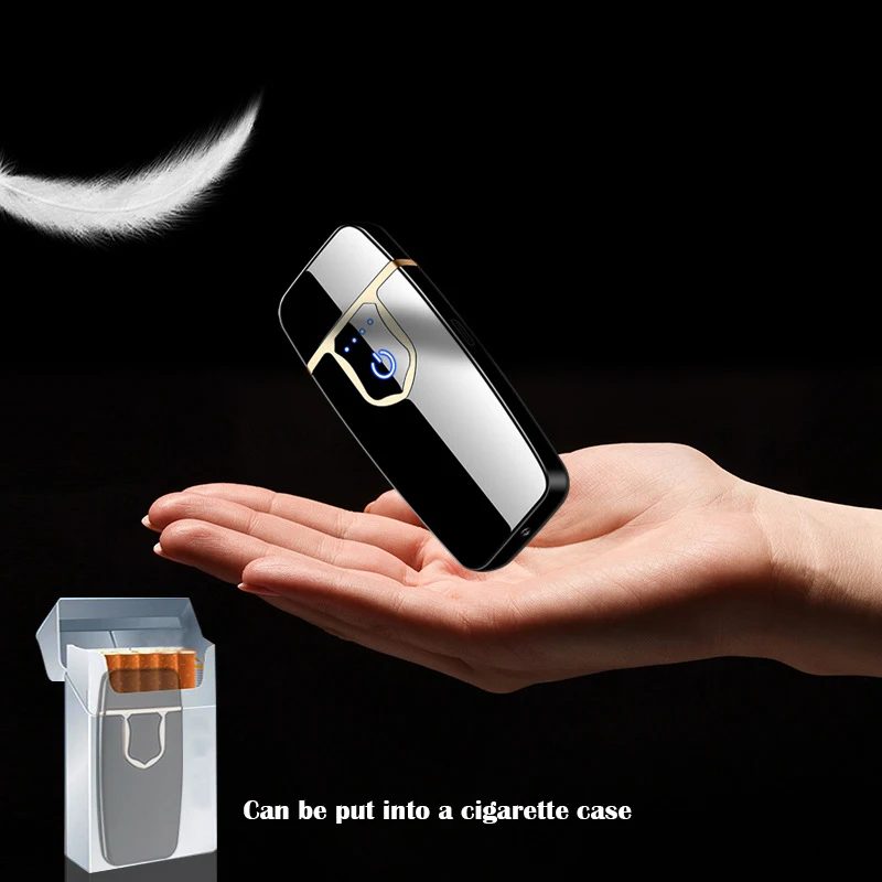 Миниатюрная Электронная сигарета зажигалка зажигалки, работающие от USB ветрозащитный Сенсорный Экран Индукционная зарядка электрическая зажигалка usb плазма