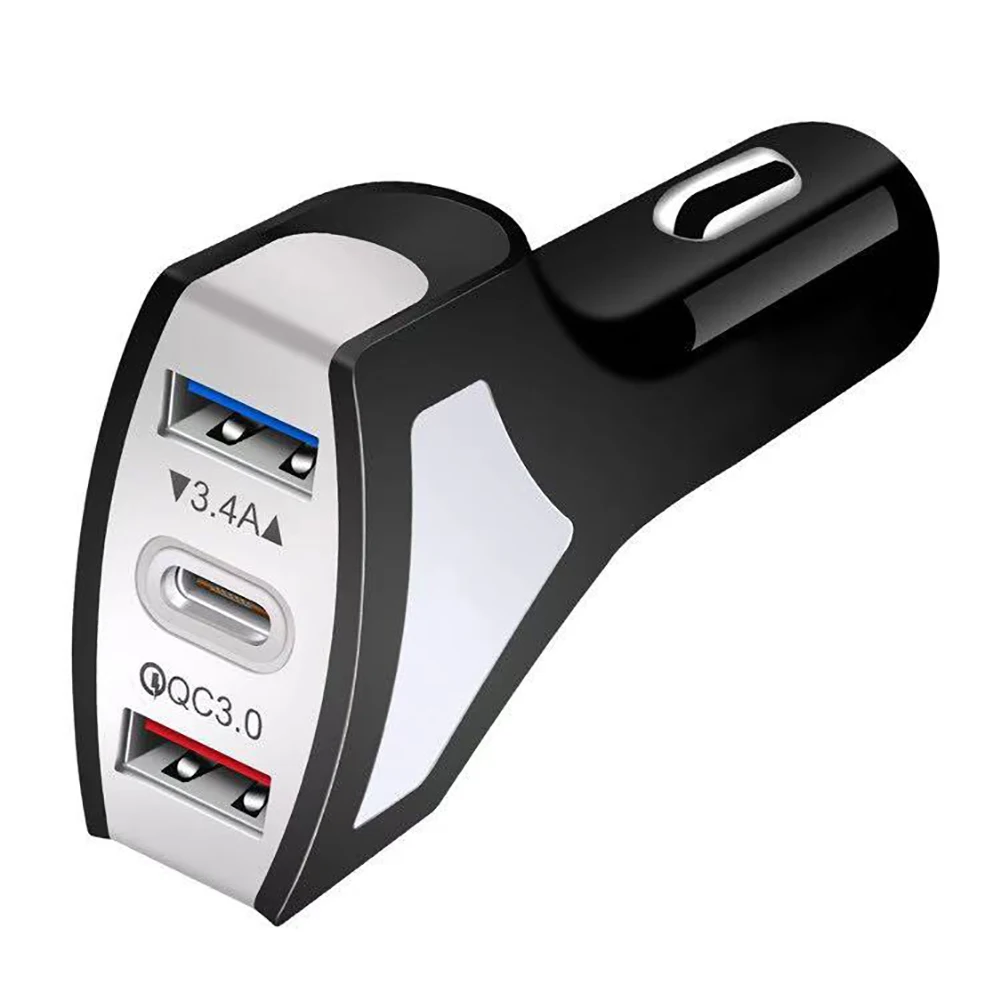 3 порта usb type-C QC3.0 автомобильный прикуриватель телефон быстрое зарядное устройство адаптер питания