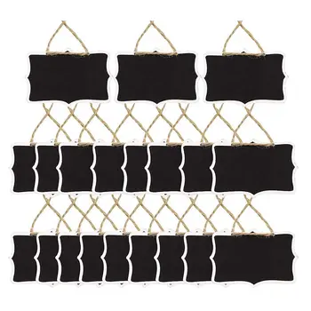 

Mini Chalkboards Signs Hanging Blackboard Rectangle Message Board Double Sided for Weddings, Kids Crafts, Garden Favors Storage