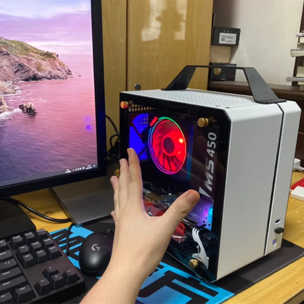 Портативный Настольный чехол Mini Itx стальной алюминиевый Гибридный настольный