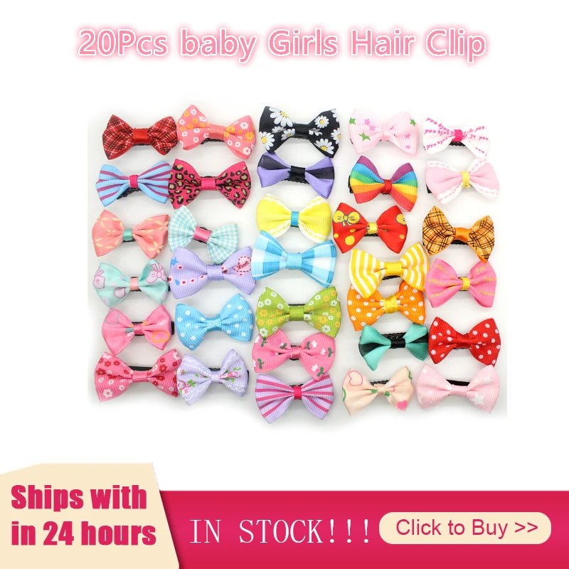 

20PCS Original Baby Girls Bow Flower Small Newborn Cute Hairpins Headwear Kids Hair Clips Headband Hair Bebes Accessories