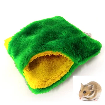 

Soft Fleece Fleece Small Pet Beds Winter Warm Pet Heated Mat Hamster Tunnel Double Hole Sleeping Bag Cave Bed