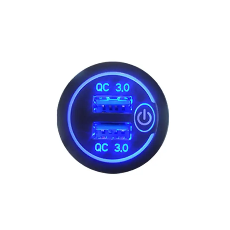 12 V/24 V Dual USB Автомобильное зарядное устройство QC 3,0 светодиодный быстро Зарядное устройство сенсорный выключатель для машине мотоцикле лодке