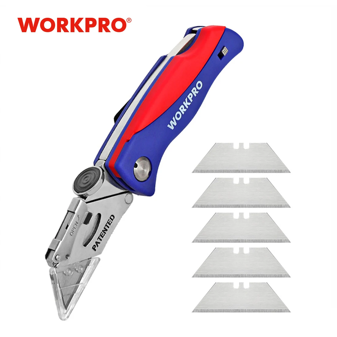 Folding Knife WORKPRO Pipe Cutter Electrician Cable Cutter Safety Security Tool Plastic Handle 5 pcs blades