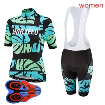 

2019 women Cycling Short Sleeve jersey (bib) shorts set New team bike Clothing summer breathable bicycle uniform sportswear Y096