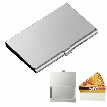 

Durable Mirror Surface Office Gift Large Capacity Solid Case Stainless Steel Box Storage Portable Fashion Business Card Holder