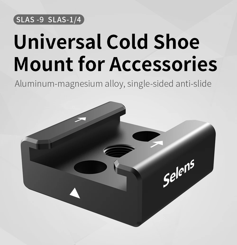 Camera Cold Shoe Mount Adaptor with 1/4"-20 Thread for DSLR Camera Cage Rig Mic