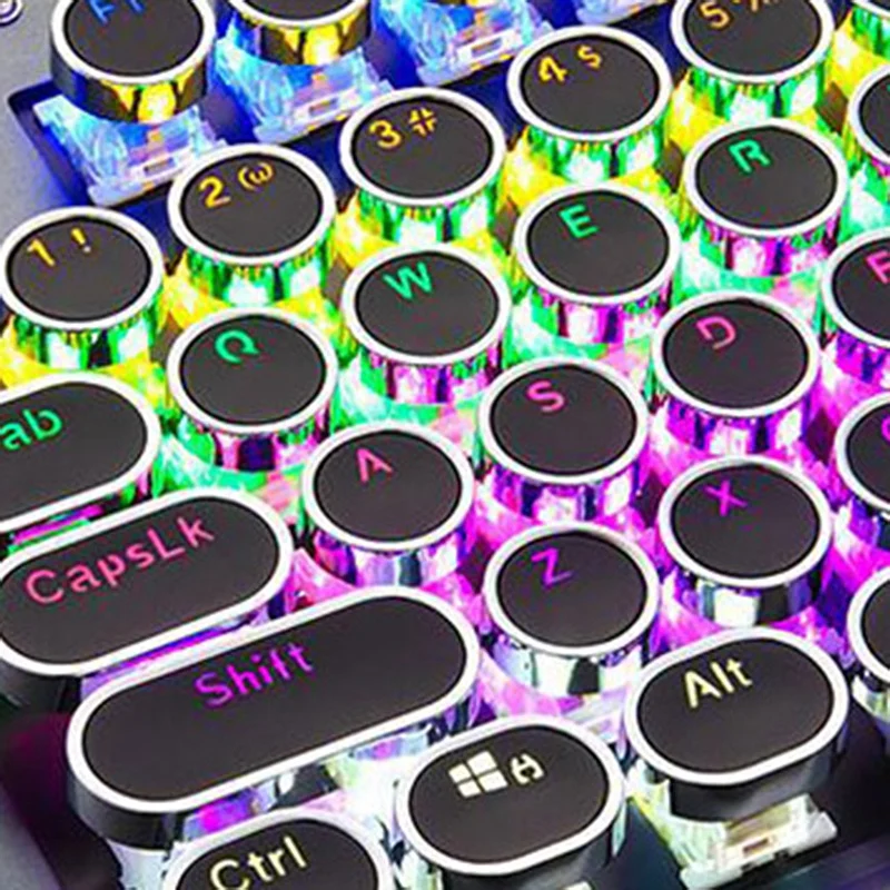 Backlit Gaming Keyboard Mechanical Keyboard Retro Punk Wired Gaming Keyboard Multiple Light Effect for PC Laptop Computer