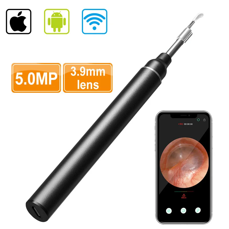 Ear Scope Camera New Upgraded 3.9mm Diameter Visual Ear Camera 5.0MP HD Ear Endoscope with Earwax Cleaning Tool for IOS Android|Ear Care| - AliExpress
