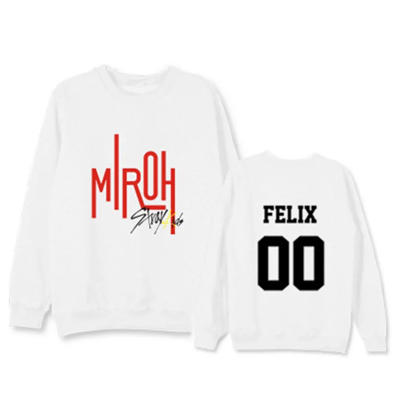 FELIX White Новые детские толстовки с капюшоном с надписью «MIROH Member»; цвет черный, серый, белый; сезон весна-осень; SEUNGMIN MINHO FELIX - Цвет: FELIX White