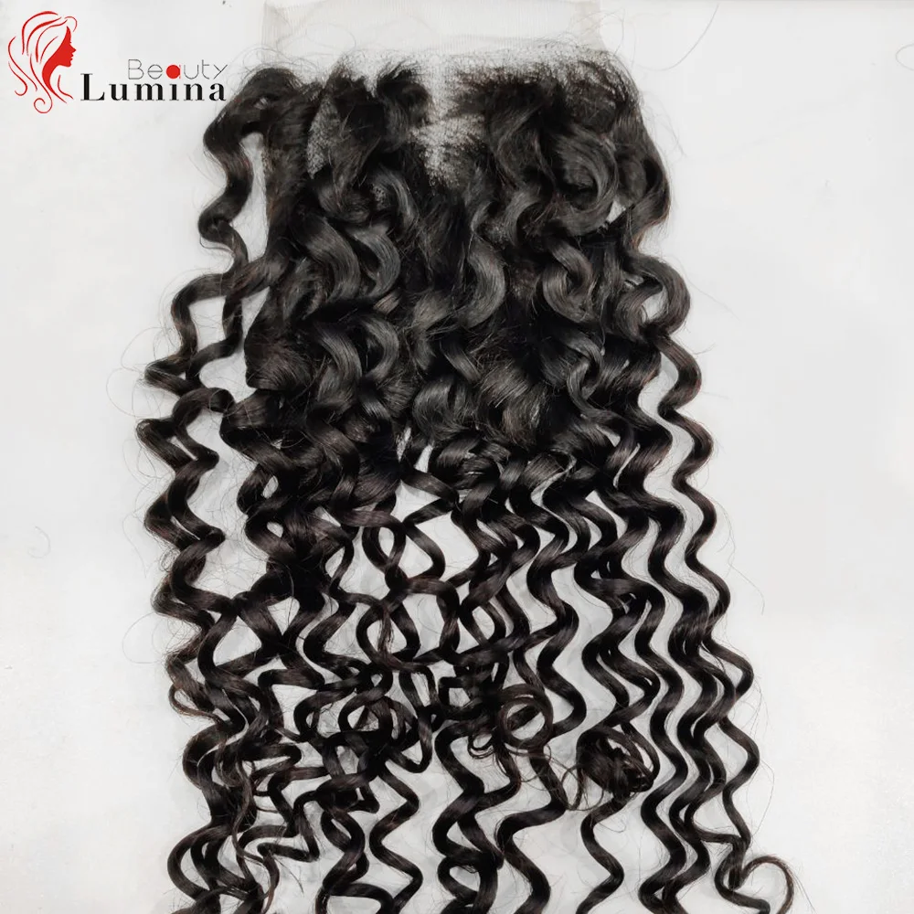 Onda de Água Fechamento do Laço com o Cabelo do Bebê Remy do Cabelo Humano para as Mulheres Arrancado do Laço Brasileiro Fechamento Encaracolado Natural Pré Frontal 4x4 15 Computers & Electronics