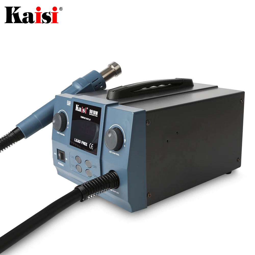 Оригинальная Kaisi 901DW 1000 Вт Бессвинцовая паяльная станция с горячим воздухом профессиональная микрокомпьютерная Тепловая пушка паяльная станция