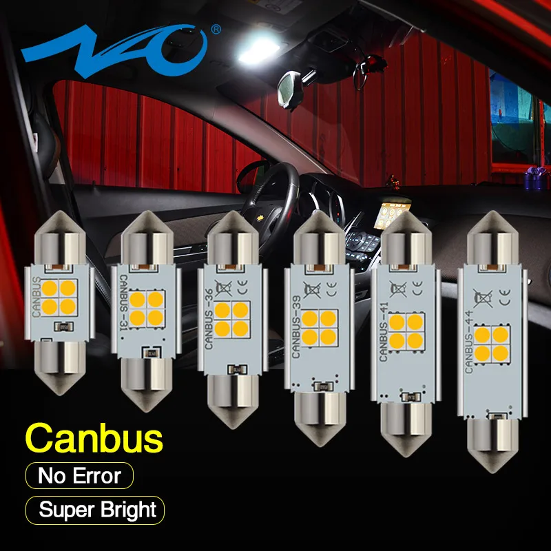 NAO C5W led C10W 28 мм 31 CANBUS без ошибок Festoon 12 В 3030 автомобиль 36 39 41 44 для passat b5 купольный