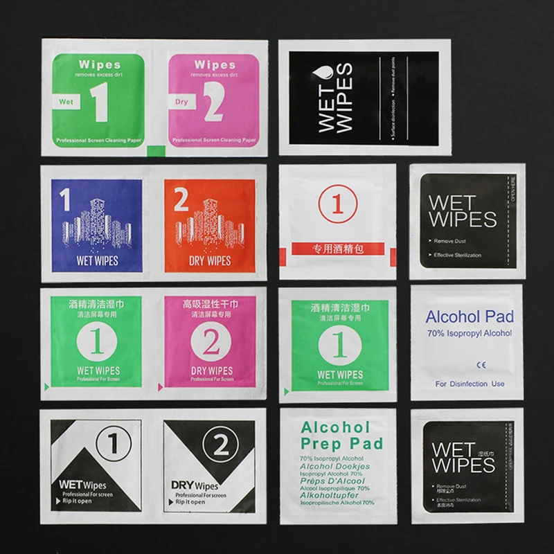 Tempered Glass Phone Screen Camera Lens Dust Removal Dry Wet Paper Cleaning Cloth Wipes Paper Tools Set Alcohol Pack On iphone X