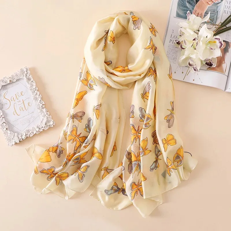 fashion spring summer women scarf silk scarves classic female shawl Foulard ladies Beach cover-ups wrap bandanna muffler pareo - Цвет: 36