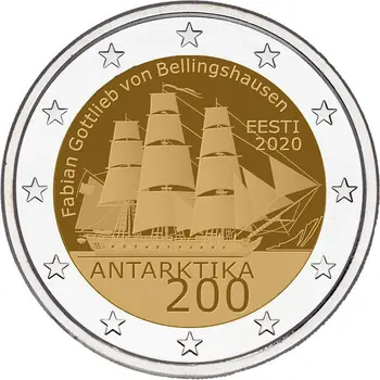 

Estonia 2020 80th Anniversary First Antarctic Expedition 2 Europe Real Original Coins True Euro Collection Unc