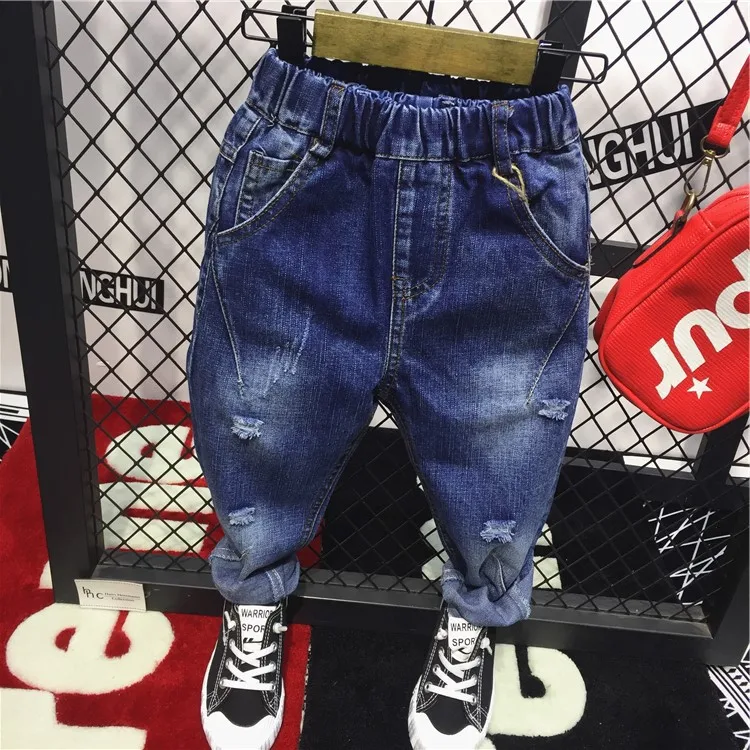 

Childrenswear 2018 Autumn New Style Korean-style BOY'S Fashion Brushed Jeans C12168