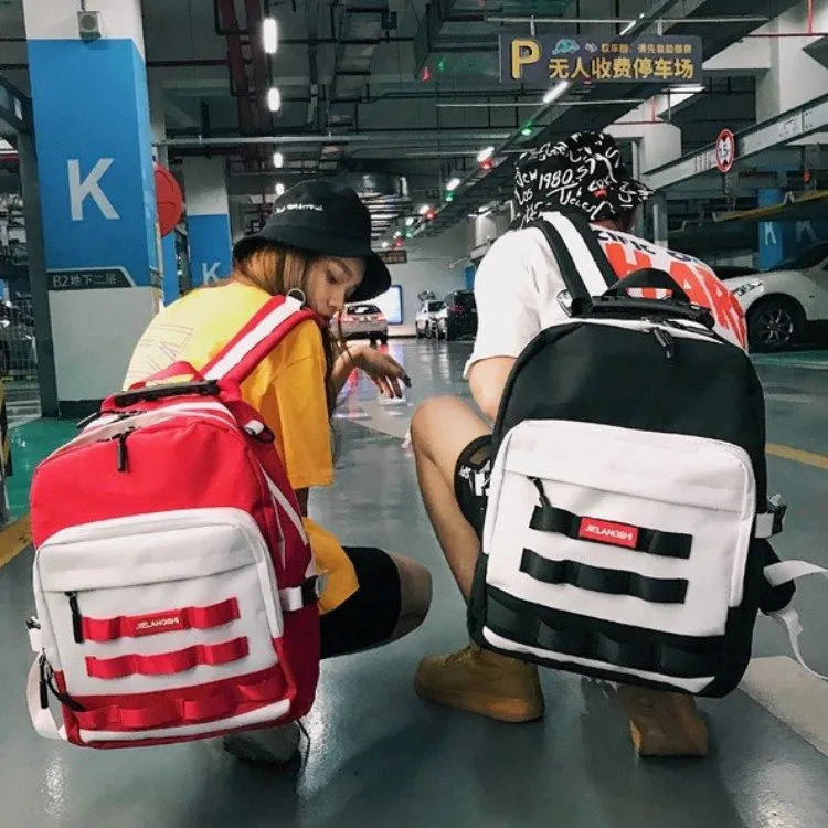

2019 New Backpack Korean-style Street Harajuku Trend Couples Casual Men And Women Students Large Capacity School Bag