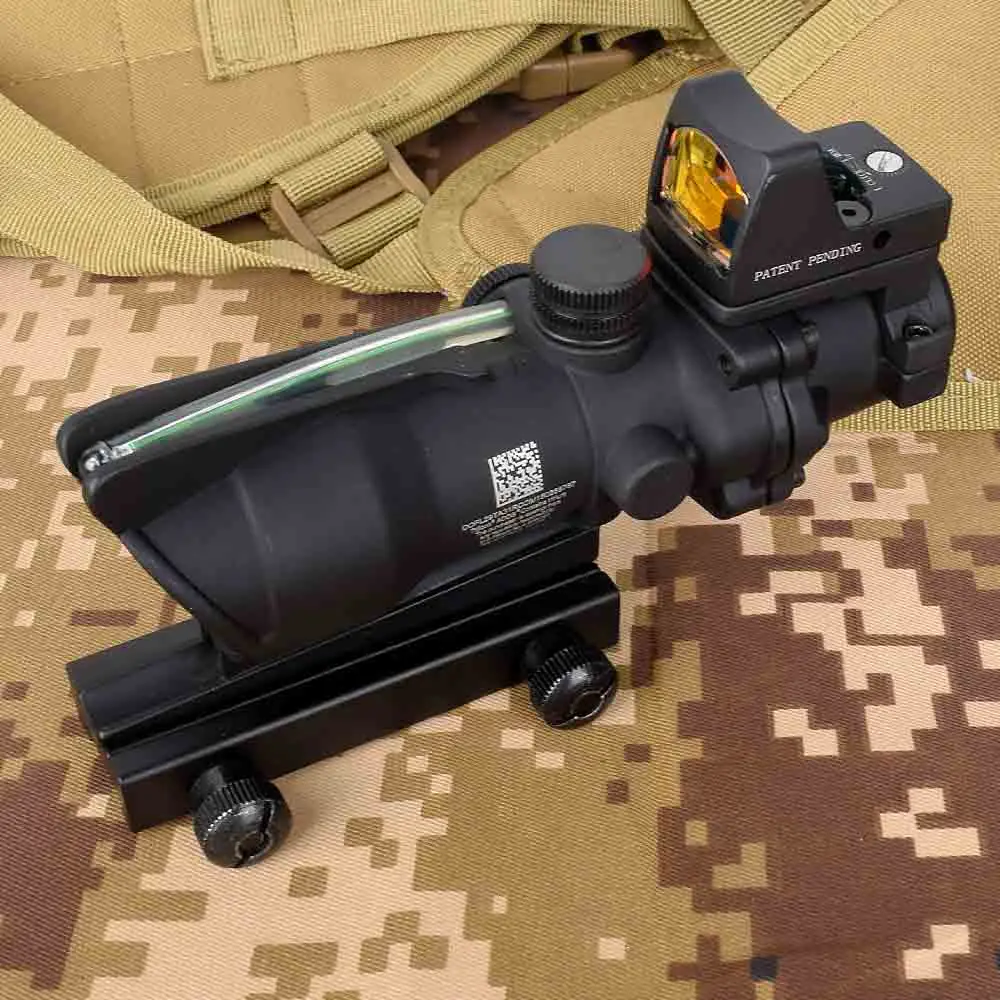 Оптический Прицел Acog 4x32 оптический прицел Cahevron сетка волоконно с зеленой