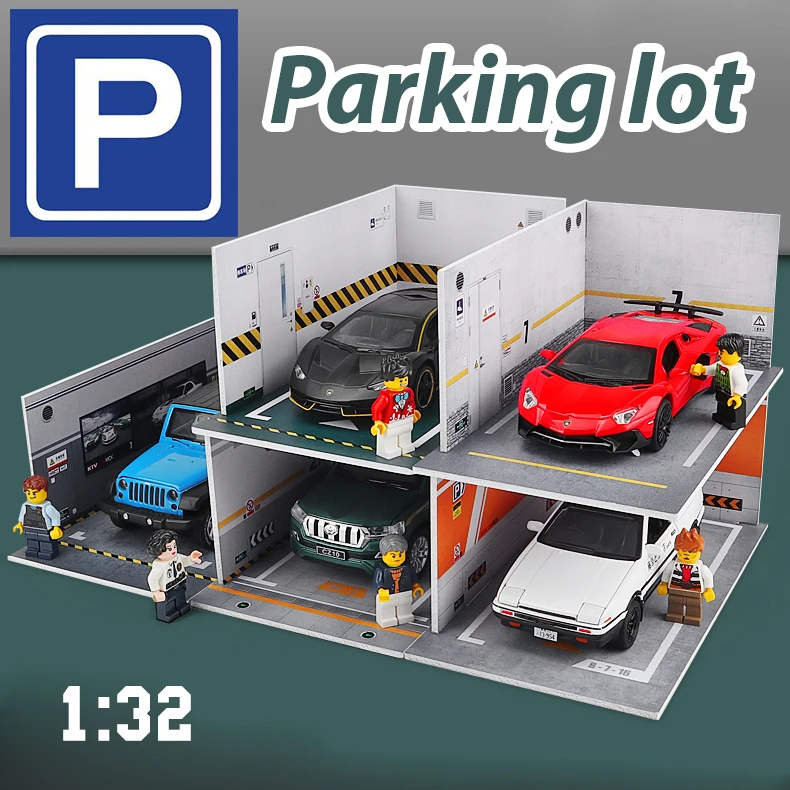 

1:32 Parking lot model simulation scene alloy plastic resin automobile