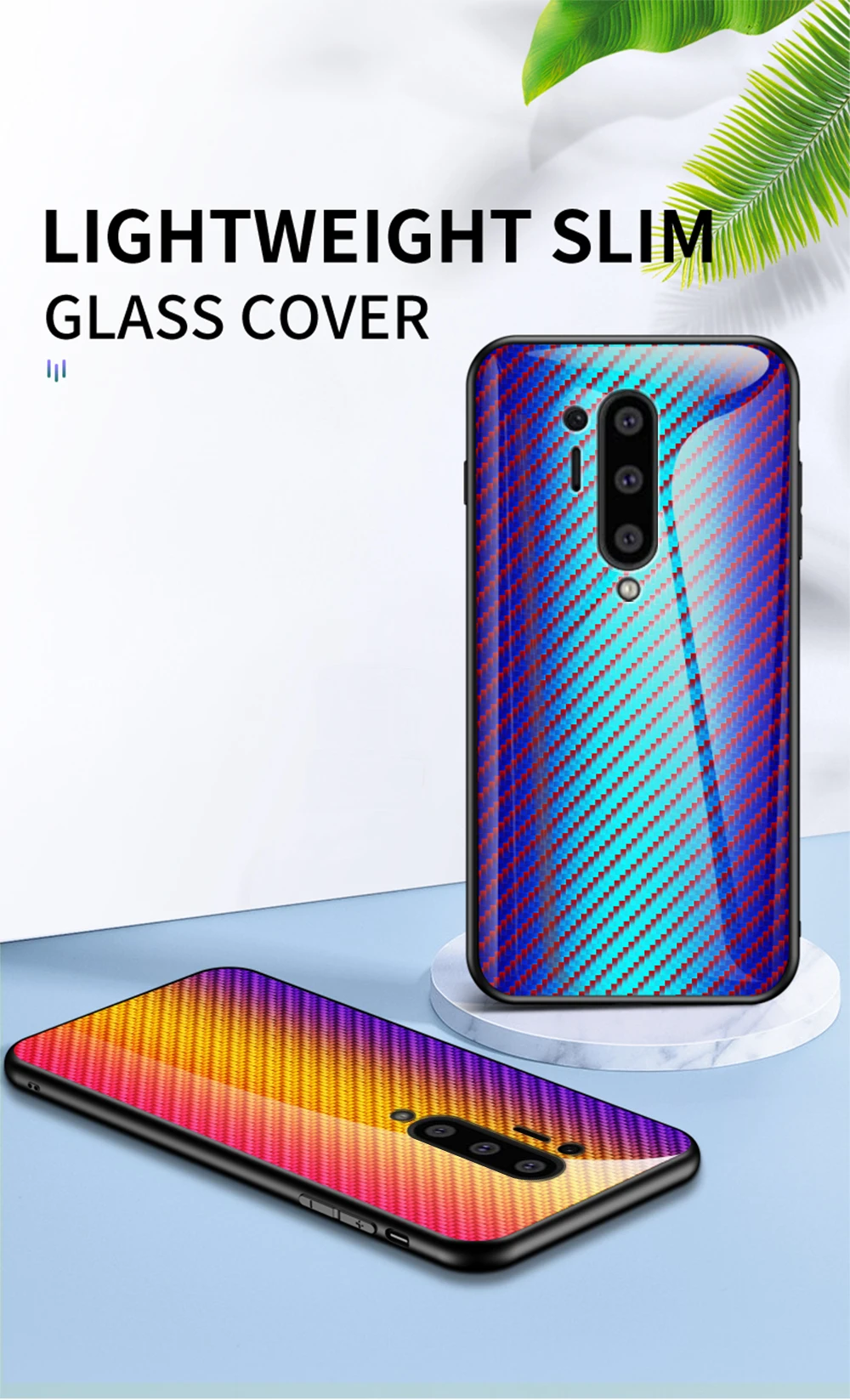 XUANYAO Case 1+8 Pro One Plus 8 Case Glass Hard Cover OnePlus 8 Pro Case Silicone Soft Edge Carbon Fiber Back Cover OnePlus 8 1+ (3)
