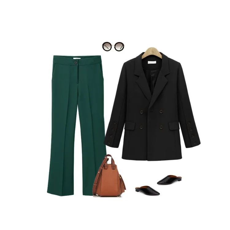 

2019 AliExpress Foreign Trade Europe And America New Style Coat Versatile Loose-Fit Mid-length WOMEN'S Business Suit