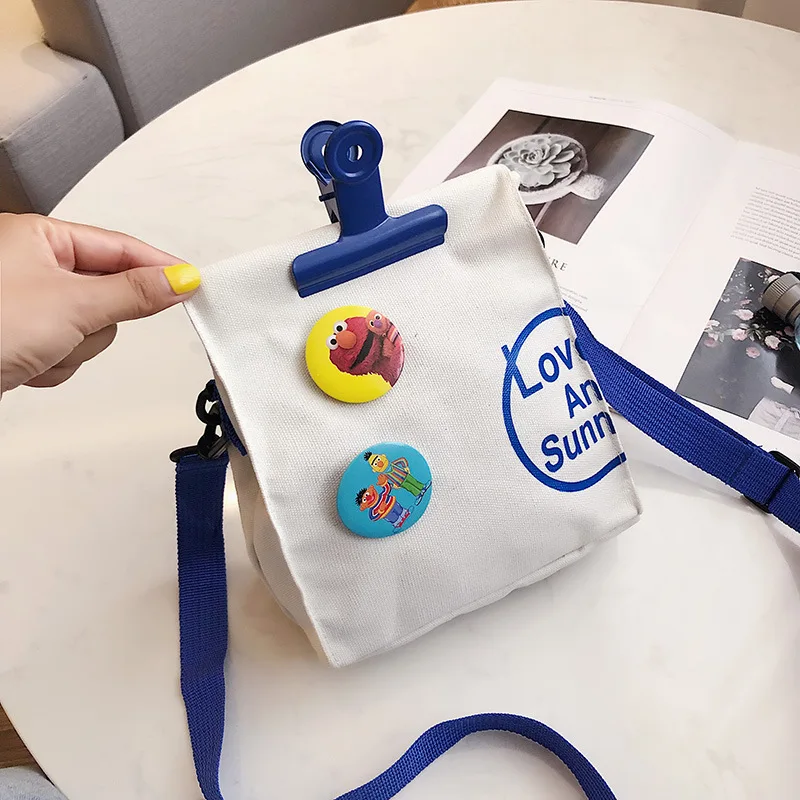 Маленькая женская сумка, стиль, летняя Холщовая Сумка через плечо, модная корейская модная и индивидуальная широкая сумка для девочек Ba