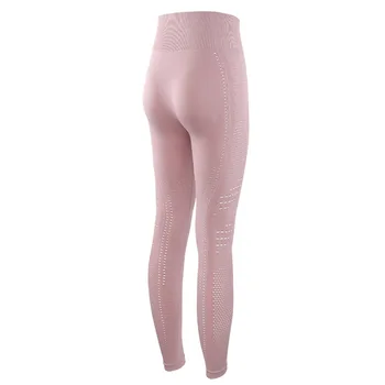 SALSPOR Women Fitness Leggings High Waist Buttocks Push Up Skinny Jeggings Female Cutout Mesh Breathable Slim Workout Leggins 5