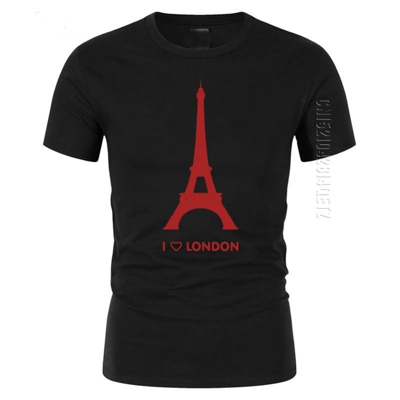 Футболка мужская с надписью I Love London смешная Модная хлопковая тенниска