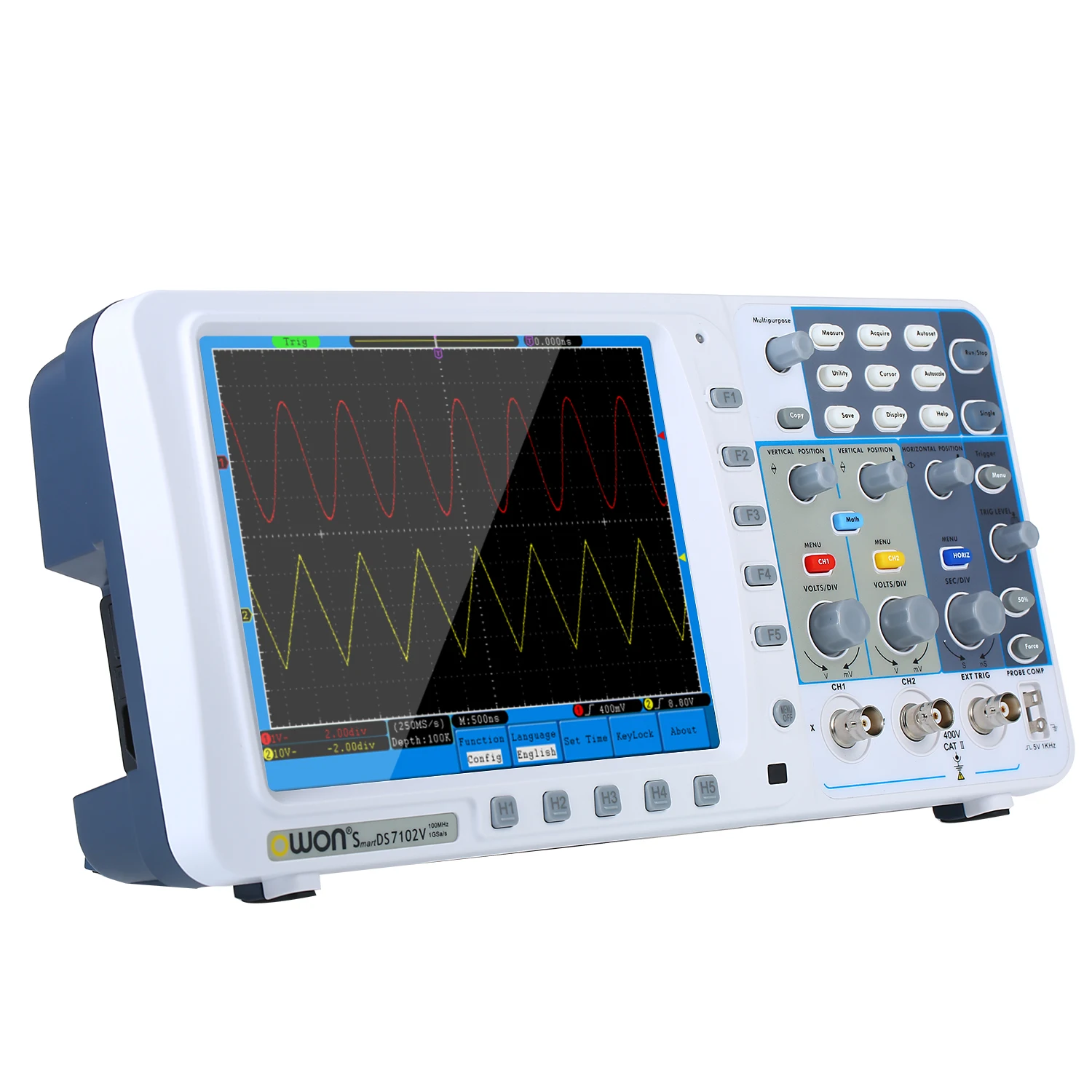 SDS7102V 100 МГц Умный Цифровой осциллограф 1 г/локон большой " ЖК-дисплей с VGA выходом 2 канала 10 м длина записи