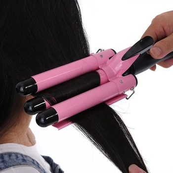 

Digital Ceramic Triple Barrel Hair Wave Waver Curling Iron Curler Wand Three Rods Curlers