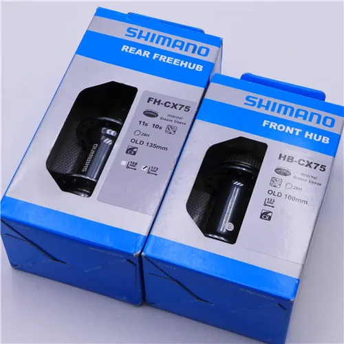 a pair SHIMANO CX75 дорожный велосипед центральный диск Тормозная ступица 28 отверстий передние и задние Freehub 28h 100*9 мм 135*10 мм FH-CX75 HB-CX75 - Цвет: a pair