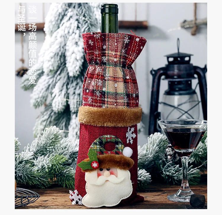 Description Picture 4 of itemChristmas Decorations for Home Santa Claus Wine Bottle Cover Snowman Stocking Gift Holders Xmas Navidad Decor Happy New Year