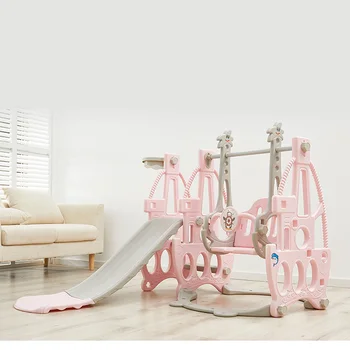 

Children's slide and swing, children's indoor playground for kindergarten, plastic multi-functional slide for children