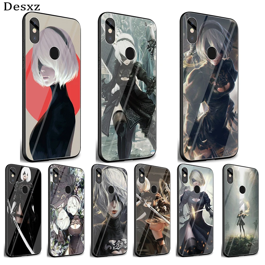 Стеклянный чехол на Мобильный телефон Xiaomi Note F1 A1 A2 4X 5X 6X 9 5 6 7 Pro NieR Automata | Мобильные