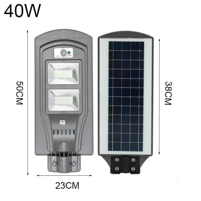 LED Solar Street Light 20W40W60W Super Bright Radar Motion Sensor Waterproof Security Lamp for Garden Yard Wall Light (18)