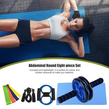 

Abdominal Wheel With Kneeling Pad Ab Roller Workout Kit With Rope Skipping For Exercise Fitness Equipment Accessories