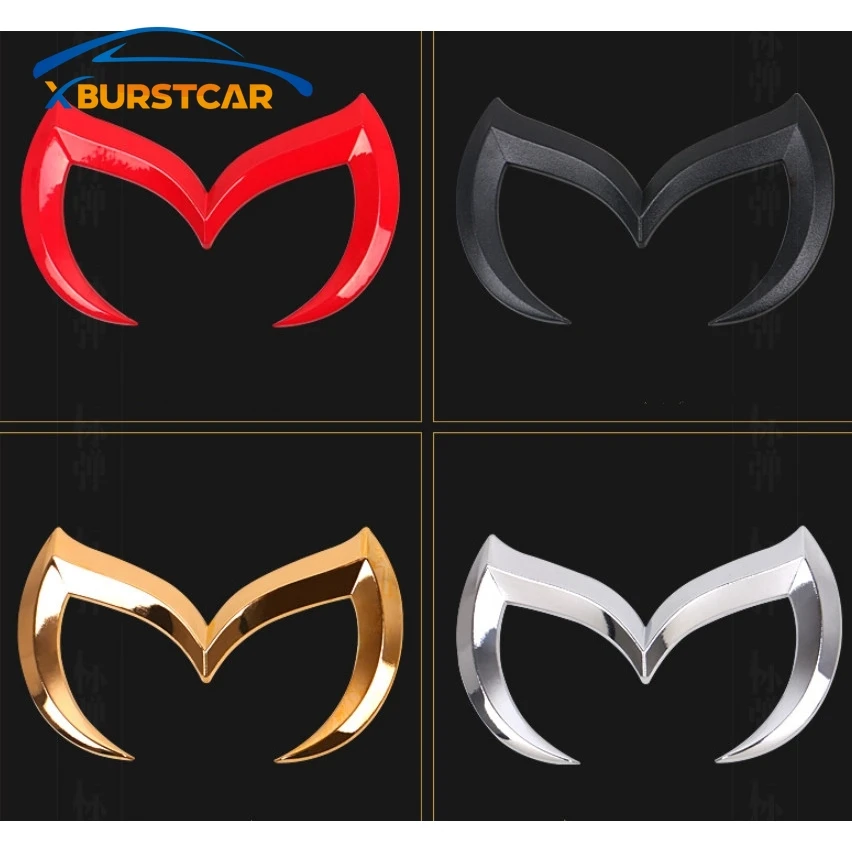 3D Metal Bat Car Front Rear M Emblem Logo Badge Sticker Decal For Mazda 3 5 6