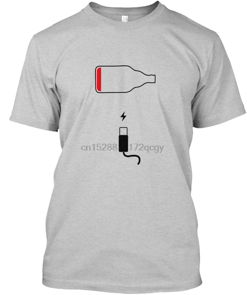 Men T Shirt Beer Charge Alchol Energy Great Tshirt Women T-Shirt Print Boys Girls Mens T-Shirt Top Tee T Shirt For Men Tshirt
