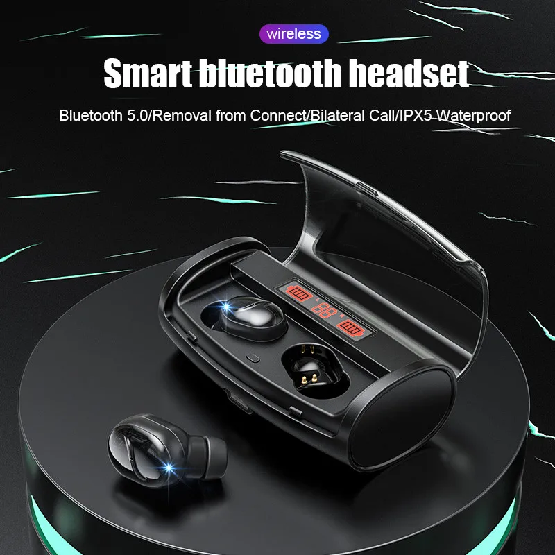 

Wireless Bluetooth Headphones TWS Wireless Earphones LED Power Display Bluetooth V5.0 Waterproof Headphone 2600mAh Charging Box
