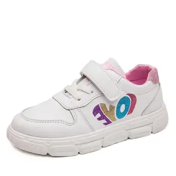 

Kids shoes Girls Sneakers fashion Children baby Casual Shoes solid color Leather Sequin Letter Girls Sports Shoes