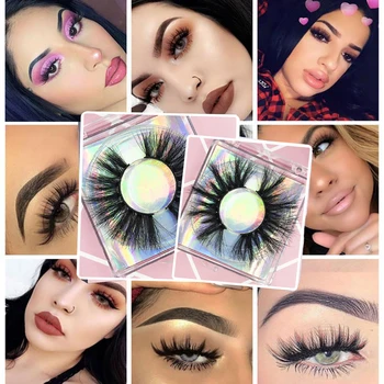 

Faux Mink Hair False Eyelashes Wispy Fluffy Thick Natural Handmade Makeup Lashes Cruelty-Free Eye Makeup Tools Mink Eyelashes