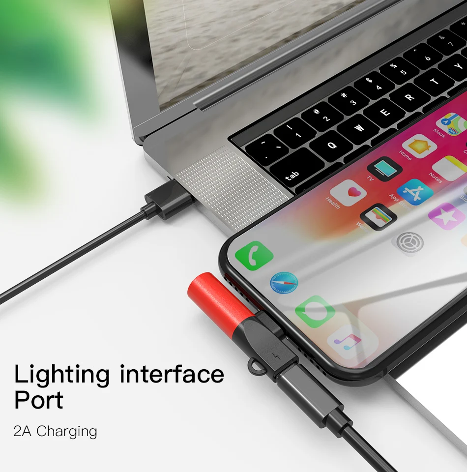 !ACCEZZ Charging Adapter For iPhone Lighting 7 8 Plus X XS  2 In 1 3.5mm Jack Earphone AUX Charger Listening Converter Connector (4)