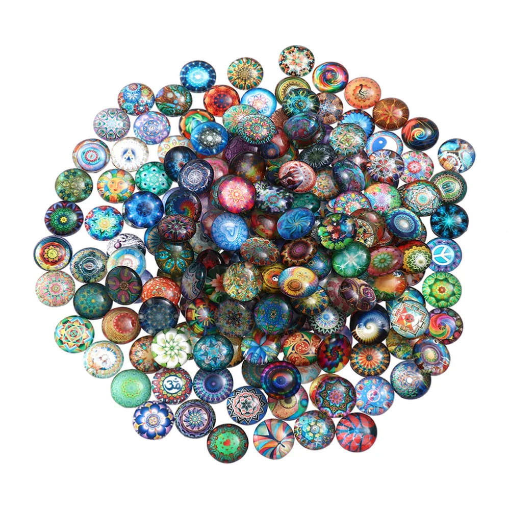 40/50/70/100Pcs 10/12/14/15mm Colorful Mixed Round Mosaic Tiles for Crafts Glass Mosaic Supplies for Jewelry Making