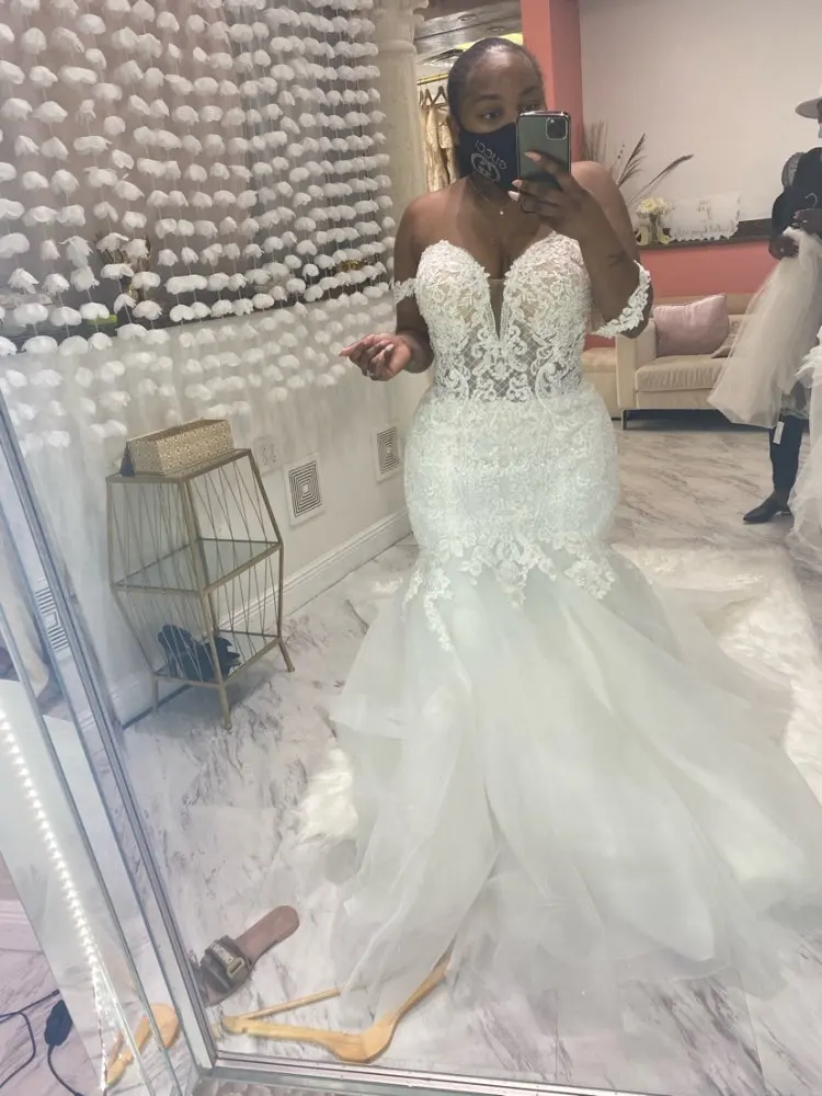 Custom Made 2022 New Design Mermaid Sexy Weddding Dresses Tulle Lace Crystal Beaded Women Formal Elegant Bridal Gowns SD14 simple wedding dresses