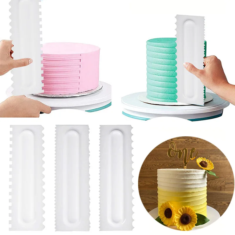 1Pc Cream Scraper Comb Fondant Mousse Cream Irregular Teeth Edge Spatulas For DIY Pastry Baking Tool Wedding Birthday Cake Decor