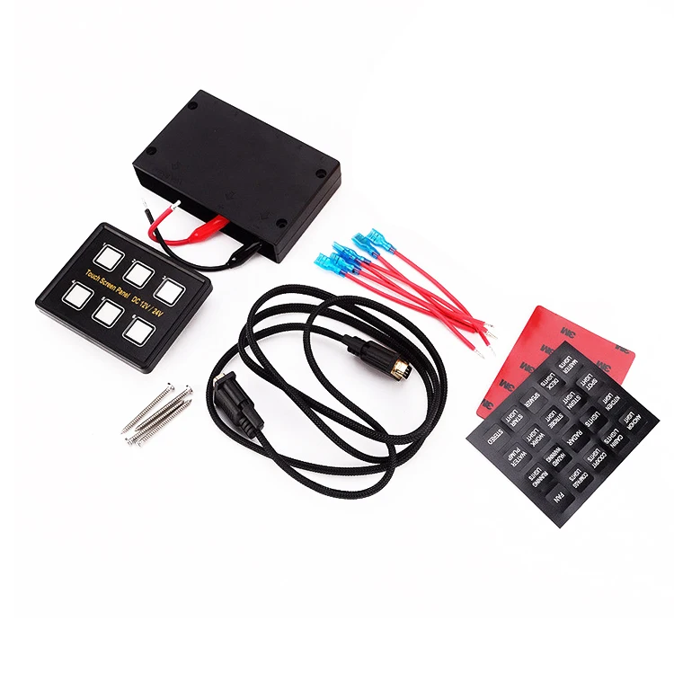 

6 gang LED Back Capacitive Touch Screen marine Boat Caravan Switch Panel 12V/24V and For ship, yacht