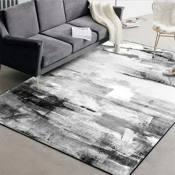 

Carpets for Living Room Chinese Style Abstract Black and White Ink Pattern Carpet Living Room Table Accessories Christmas Rug