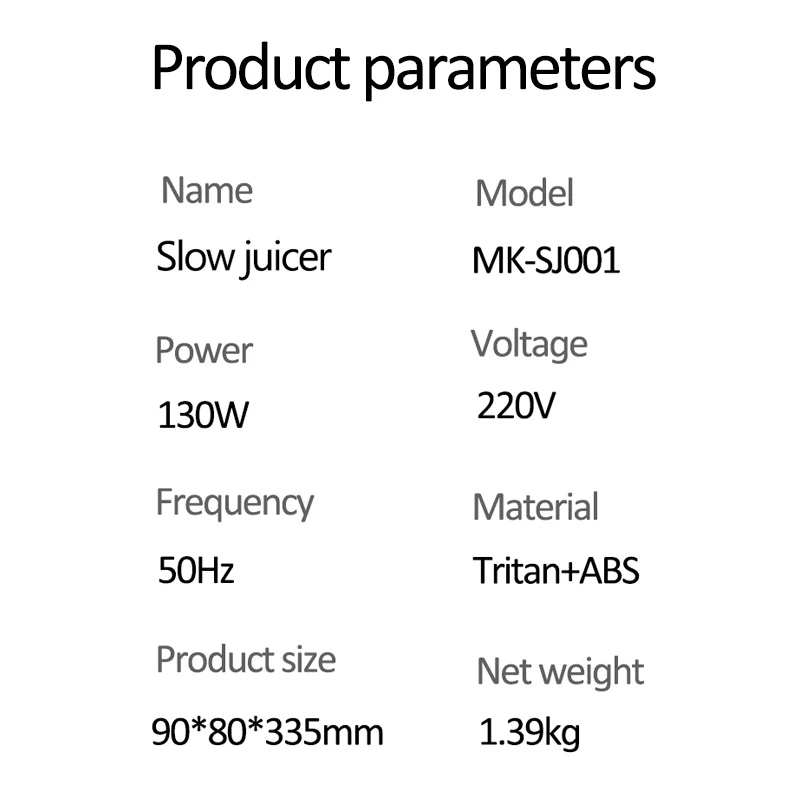 Electric slow raw juice juicer Portable blender fruit and vegetable juicer Orange juice juicer mini juicer no filtering